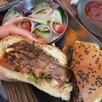 The Sheckters Raw burger   at Hudsons The Burger Joint in Cape Town