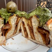 Pepperoni inside   at Baja Wegańska Cukiernia in Warsaw