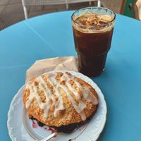 Polish traditional blueberry pastry at Baja Wegańska Cukiernia in Warsaw