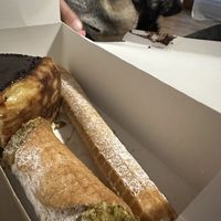 Filled waffle, cannoli, and chocolate dessertt  at Baja Wegańska Cukiernia in Warsaw