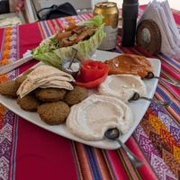 Veggie platter. Big enough for 2 at Barba Beach Arabic Food  in Palomino