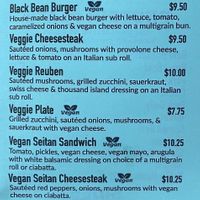 Vegetarian/Vegan menu  at Sandwich in Camp Hill