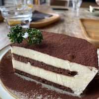 Vegetarian "Tiramisu" with parsley? 😅  at Tropical Hideaway Cafe in Jeju