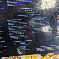 Some of the vegan lunch menu at Black & Blue Diner in Las Vegas