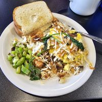 Shared the breakfast bowl at Black & Blue Diner in Las Vegas