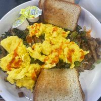 Breakfast bowl with sausage - all vegan! at Black & Blue Diner in Las Vegas