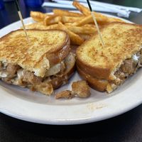 Vegan chik’n grilled cheese sandwich  at Black & Blue Diner in Las Vegas