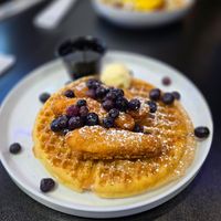 Chkn and waffles at Black & Blue Diner in Las Vegas