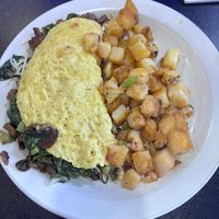 'Steak omelette’ and potatoes   at Black & Blue Diner in Las Vegas