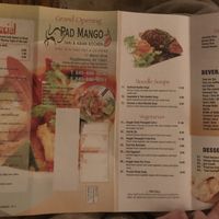 Menu at Pad Mango in Poughkeepsie