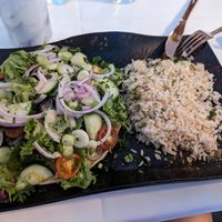 Veggie sandwich (pita) with rice at Red Onion Organic in Destin