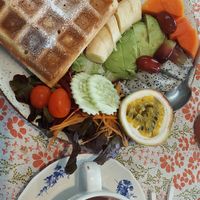 Vegan waffles  #Veganuary at Vlodge Vegan Hotel in Chiang Mai