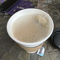 Went with an earl grey latte w oat milk and my friend got a red fern cookie!  at New Roots Coffeehouse in Greece