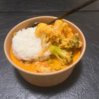 The massaman curry with jasmine rice.  at Yaowarat in Toronto