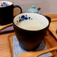 Soy matcha au lait (抹茶オレ) at Cafe Ren - Nakagyo in Kyoto