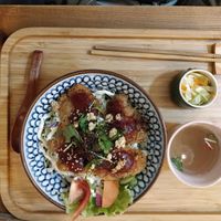Plateau de "katsudon" at Cafe Ren - Nakagyo in Kyoto