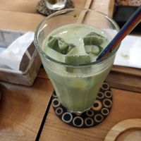 Matcha latte at Cafe Ren - Nakagyo in Kyoto