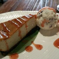 Vegan Cheesecake with Almond Vanilla Ice Cream at Franchia Vegan Cafe in New York City