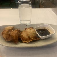 Fried Kimchi dumplings  at Franchia Vegan Cafe in New York City