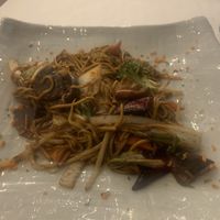 Spicy Franchia Noodles without the peanuts  at Franchia Vegan Cafe in New York City