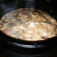 okra and eggplant stew at Franchia Vegan Cafe in New York City