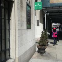 Outdoor sign at Franchia Vegan Cafe in New York City