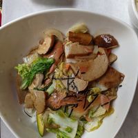 Vegetarian "duck" bibimbop at Franchia Vegan Cafe in New York City
