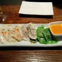 Assortment of dumplings at Franchia Vegan Cafe in New York City