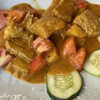 Soy ‘Beef ’ in Spicy Coconut Sauce at Franchia Vegan Cafe in New York City