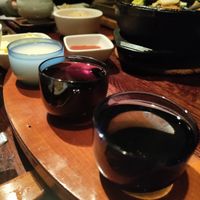 Korean wine flight at Franchia Vegan Cafe in New York City