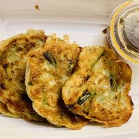 Scallion pancakes   at Franchia Vegan Cafe in New York City