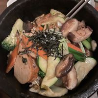 Duck stone bowl  at Franchia Vegan Cafe in New York City