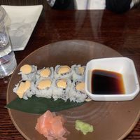 Spicy “shrimp” roll.  at Franchia Vegan Cafe in New York City