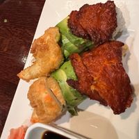 rainbow roll (our fave item) at Franchia Vegan Cafe in New York City