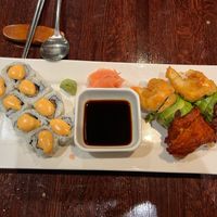 two sushi rolls  at Franchia Vegan Cafe in New York City