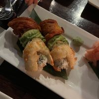 Up close of rainbow roll   at Franchia Vegan Cafe in New York City
