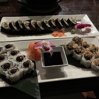 Top francia, left tofu skins, right dragon   at Franchia Vegan Cafe in New York City