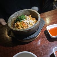 Stone bowl at Franchia Vegan Cafe in New York City