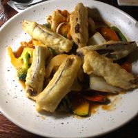 My favorite savory dish the eggplant at Franchia Vegan Cafe in New York City