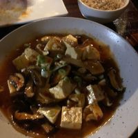 Mapa tofu my daughter’s favorite so great at Franchia Vegan Cafe in New York City
