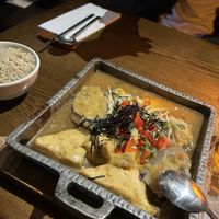 Braised tofu - average, but flavourful    at Franchia Vegan Cafe in New York City