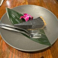 Black Sesame Pie at Franchia Vegan Cafe in New York City