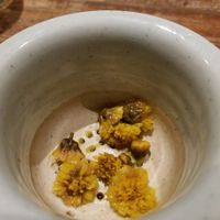 Chrysanthemum tea at Franchia Vegan Cafe in New York City