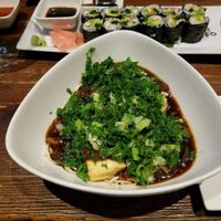 Tofu noodle dish at Franchia Vegan Cafe in New York City