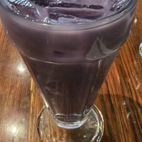 Iced ube with oatmilk. Very good, not overlybsweet. at Franchia Vegan Cafe in New York City