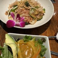 Pad Thai and salad    at Franchia Vegan Cafe in New York City