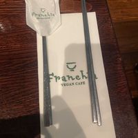 Place setting   at Franchia Vegan Cafe in New York City