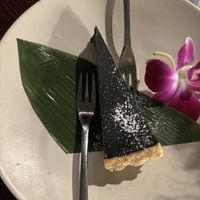 A black sesame pie! Amazing   at Franchia Vegan Cafe in New York City