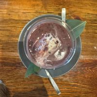 Black Sweet Rice Pudding with Coconut Ice Cream    at Franchia Vegan Cafe in New York City