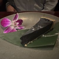 Black sesame pie— nobody liked this  at Franchia Vegan Cafe in New York City